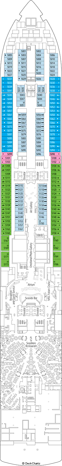 msc seaside yacht club deck plan